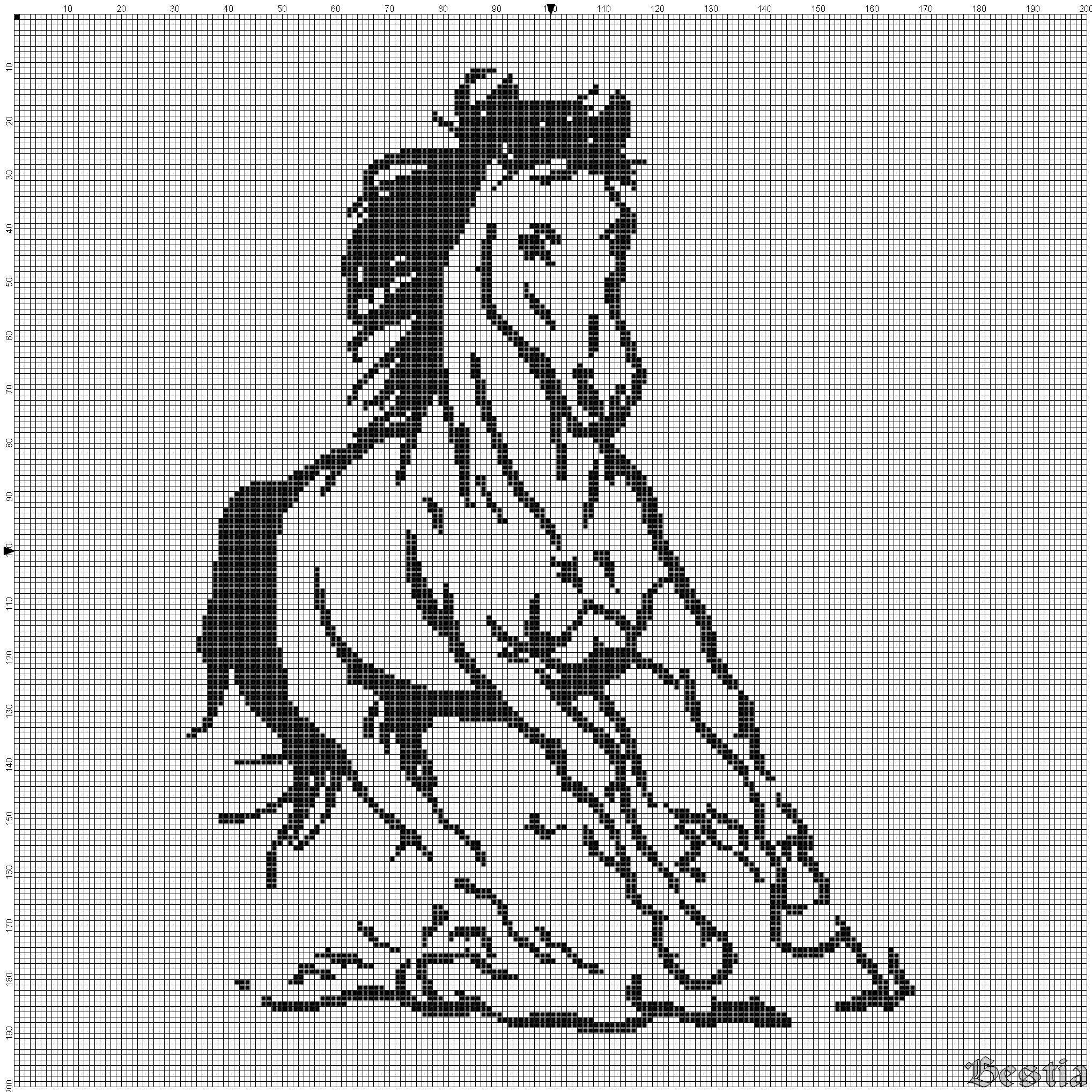 Черная лошадь – Схема вышивки крестом, скачать бесплатно!